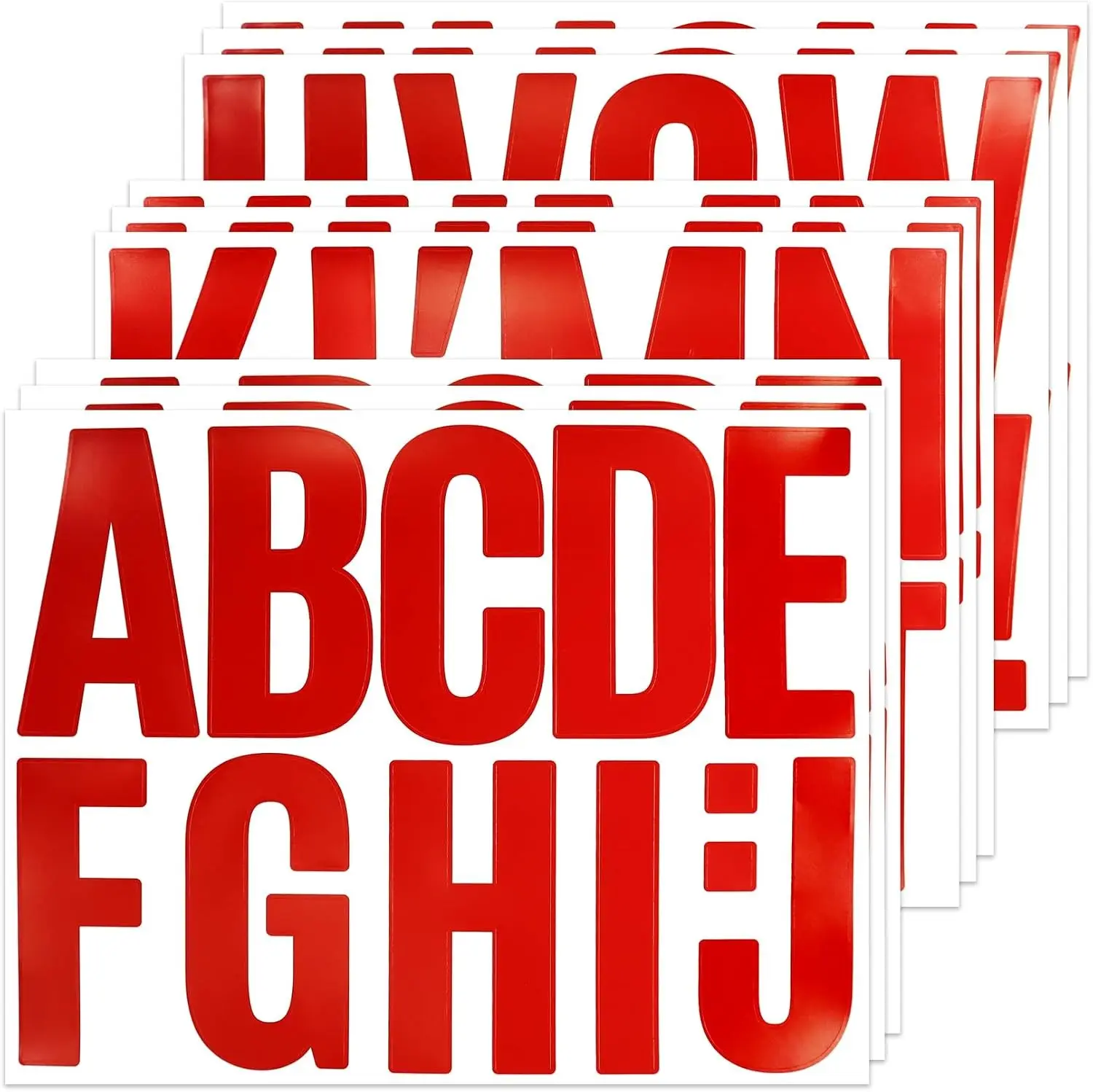 102 Large Alphabet Stickers, Self-Adhesive Vinyl Letters - Red | Vinyl Letters Sticker Decals for Mailboxes, Doors, Cars, Bulletin Boards, Suitable for Indoor and Outdoor
