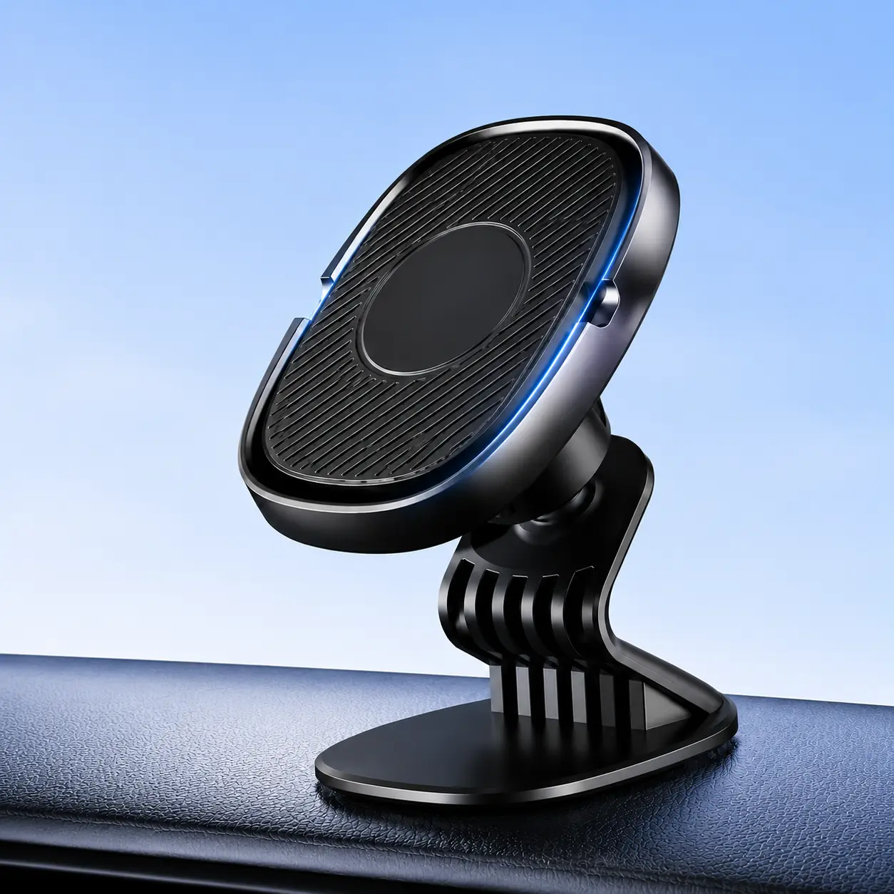 Anti-Slip Magnetic Phone Holders & Mounts (2pcs, Black) - Hands-Free, Lightweight Portable Mini, Dual Mounting for Desktop and Car Dashboard, ABS Material, Easy Install, Enhanced Viewing for Phones/Tablets, Magnetic Phone Stand, Dashboard Mount