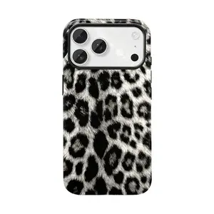 Gothic Black White Leopard Print Phone Case|Classic Black White Animal Print Protective Cover For iPhone 17 Pro Max 16 15 14 13 12 11 for Samsung S21 S22 S23 S24 S25 S26 Phone Case|Tough Phone Case