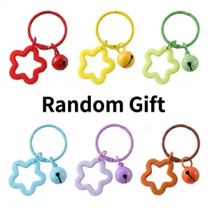 Hollow Flower Bell Keychain Cute Macaron Color Bag Charm Mini Star Shaped Key Ring Pastel Color Keychain Accessory Kawaii Bell Pendant Charm Versatile Bag  Decoration Keychain Multi-Color Flower Key Ring Lightweight Keychain Ornament