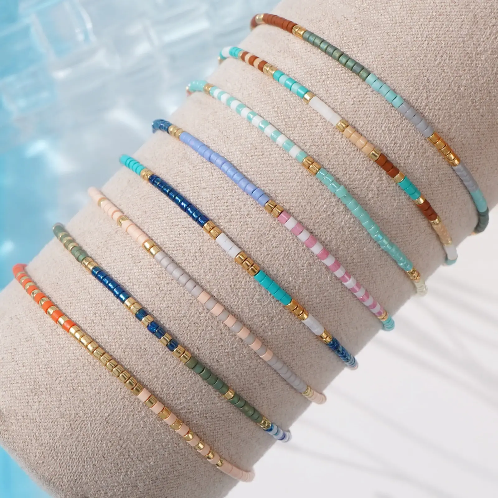 New Arrival Niche & Minimalist Bracelets - Premium-Look Adjustable Sports Wrist Cord, Tiny Seed Beads, Colorful Glass Beads, Sports & Outdoor Accessory, Adjustable Beaded Design, Multicolor Stackable Bracelets