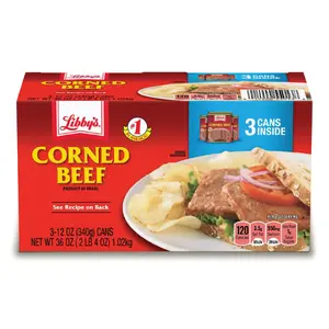 Libby's Premium Corned Beef 3-Pack 12 oz Each Shelf-Stable Canned Meat for Quick Meals & Emergency Prep 36 oz Total
