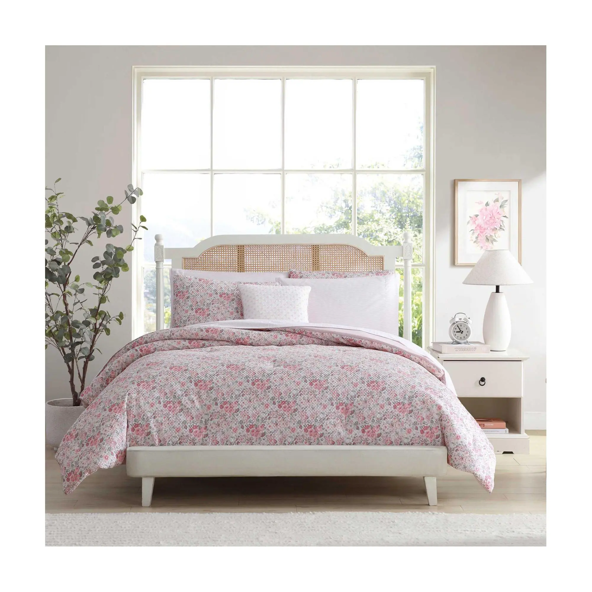 Laura Ashley Quartet Pink King Comforter Bed in a Bag Set