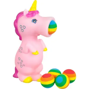 1pc Foam Ball Popper Toy - Squeeze & Launch Unicorn Toy w/ Foam Balls Included – Animal Ball Shooting Squishy Toy, Toddler Toys