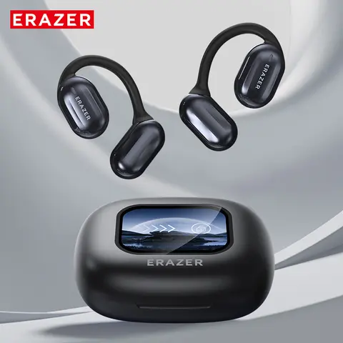 ERAZER True Wireless Open Ear Earbuds Bluetooth 5.4, IPX5 Waterproof,35Hours Play time,OWS Headphones Immersive Premium Sound Long Distance Connection Headset with Charging Case,Light-Weight Headphones Built-in Microphone