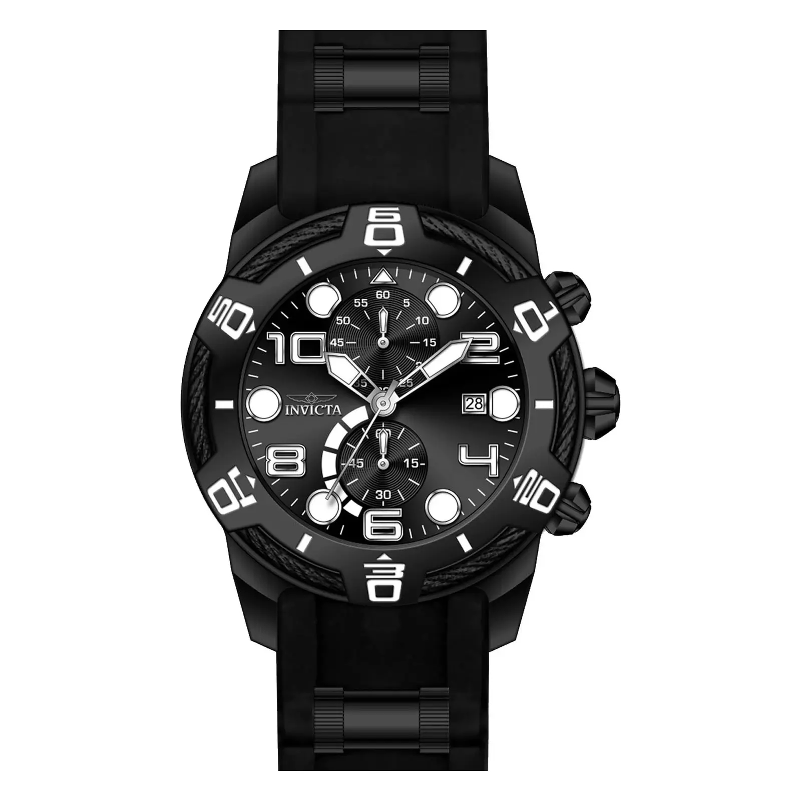 Black Invicta Men's Bolt Multifunction Watch - Standout Black Dial Bold Oversized Statement Timepiece