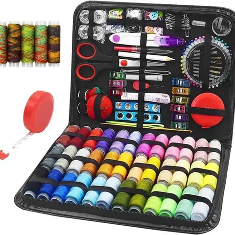 229Pcs Beginner Friendly Colorful Complete Sewing Tool Kit for Adults - Needle Crafts Kit, Daily Repair Mending Aid with Tailor Scissors, 41XL Thread, 30 Needles, Yarn Snips, Tape Measure for Home Travel