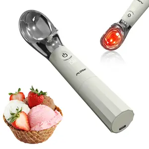 Heated Ice Cream Scoop, Rechargeable Electric Spoon with Consistent Heat, Waterproof Fast Melting Scooper for Hard Frozen Desserts, Ergonomic Gift for Elderly Arthritis Relief and kids