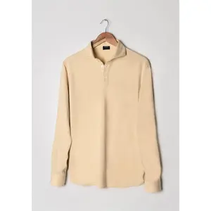 Tan Feather Soft Piqué Full Sleeve Polo Shirt