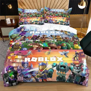 Anime character duvet cover, cute cartoon suitable for children's bedroom decoration gift, Bedding Set, including 1 bed duvet cover and 1 or 2 pillowcases without duvet core and pillow core