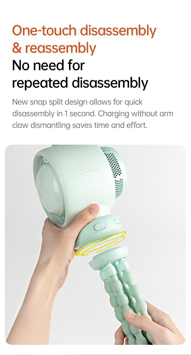 Jisulife Baby Stroller Fan Portable Large Battery Operated 100 Speeds Air Purify & Air Turbo Tech Bladeless Stroller Fan for Car Seat