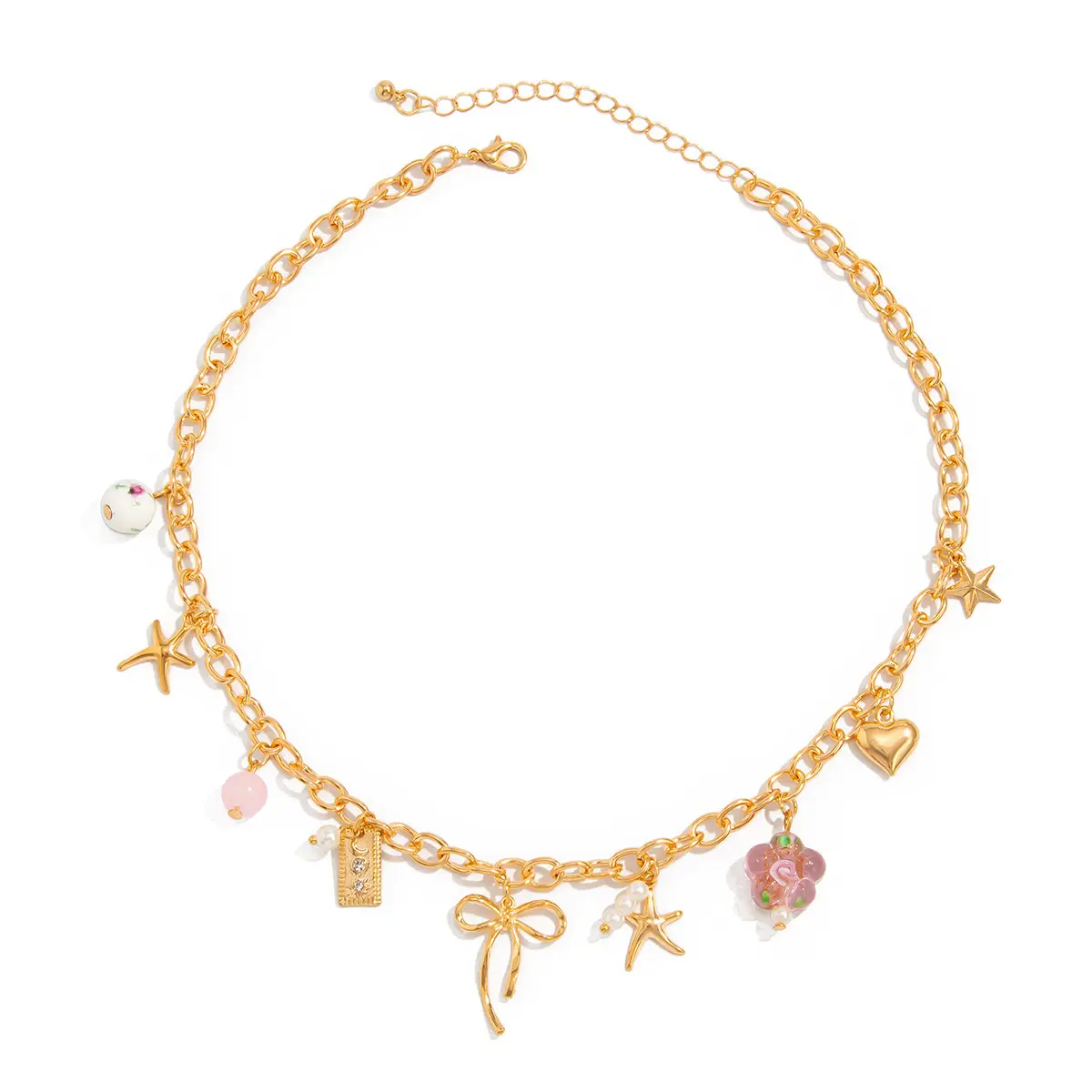 Viral Trend Coastal Beach Y2K Aesthetic Women’s Boho Charm Bracelet, Starfish Shell Mermaid Fishtail Pendant Adjustable Nickel-Free Alloy Beaded Jewelry, Exquisite Anti-Tarnish Accessory for Beach Vacation, Daily Wear, Party & Birthday Gift
