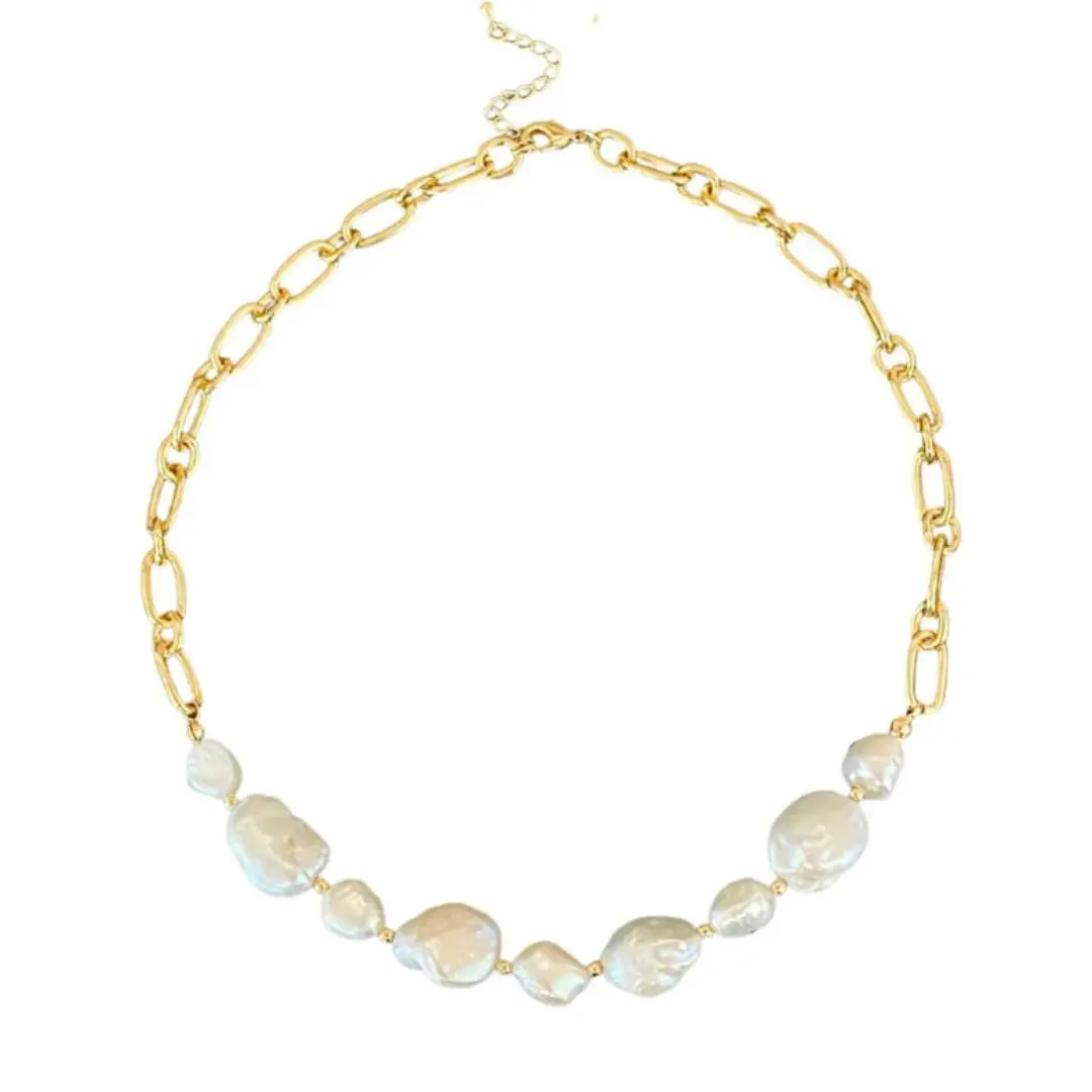 Sea Pearl Gold Chain Necklace