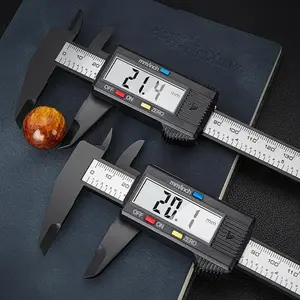 An electronic micrometer measuring tool with an LCD display, using a carbon fiber plastic vernier caliper, a battery-powered precision measuring instrument for furniture hardware parts - measuring range up to 150mm