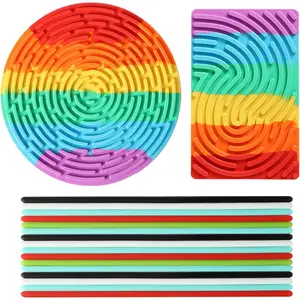 2 Pack Sensory Fidget Toy, Silicone Sensory Activity Board for Calming, Stress, Anxiety, ADHD & Autism for Kids 3+ & Adults
