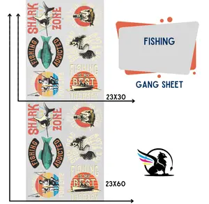 Fishing | Premade DTF Transfer Gang Sheet For Graphic Tees