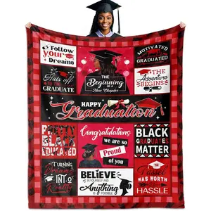 Graduation Gifts for Her, Graduation's Gifts Blanket 60" X 50", African American Graduation's Gift, Black Girl Graduation Gift
