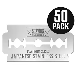 Double Edge Razor Blades - For Men's Safety Razor Blades for Shaving Comfort - 50 Japanese Stainless Steel Blades