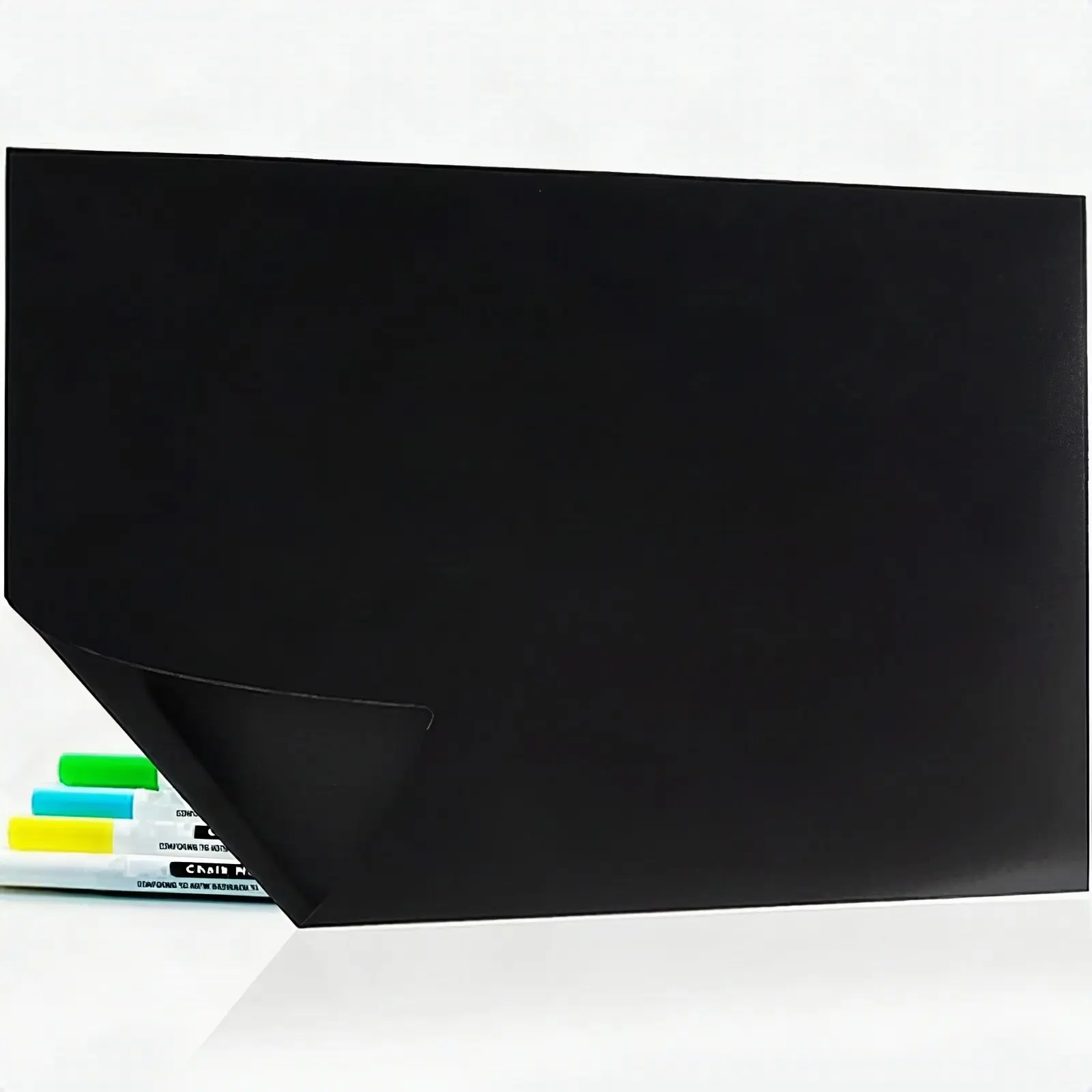 Magnetic Dry Erase Blackboard Plain Sheet Chalkboard with 4 Chalk Markers Kitchen Fridge Black Board Organizer 17x12''