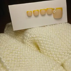 acrylic toe press ons yellow french