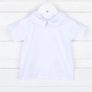 Boys White Short Sleeve Undershirt