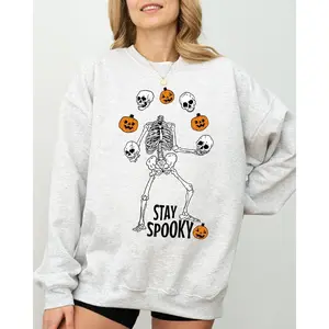 StaySpooky,Skeleton,Ghost,Funny,Witch,Aesthetic,Meme,Halloween,Spooky,CostumeSweatshirt