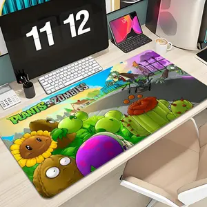 PLANTS VS ZOMBIE PVZ Mouse Pad Design XXL 1000×500mm 900×400mm 800×400mm 600x300mm Large Gaming Mouse Pad - Extended, Thick, Non-Slip Rubber Base Desk Mat with Precision Stitched Edges - Washable Large Desk Pad