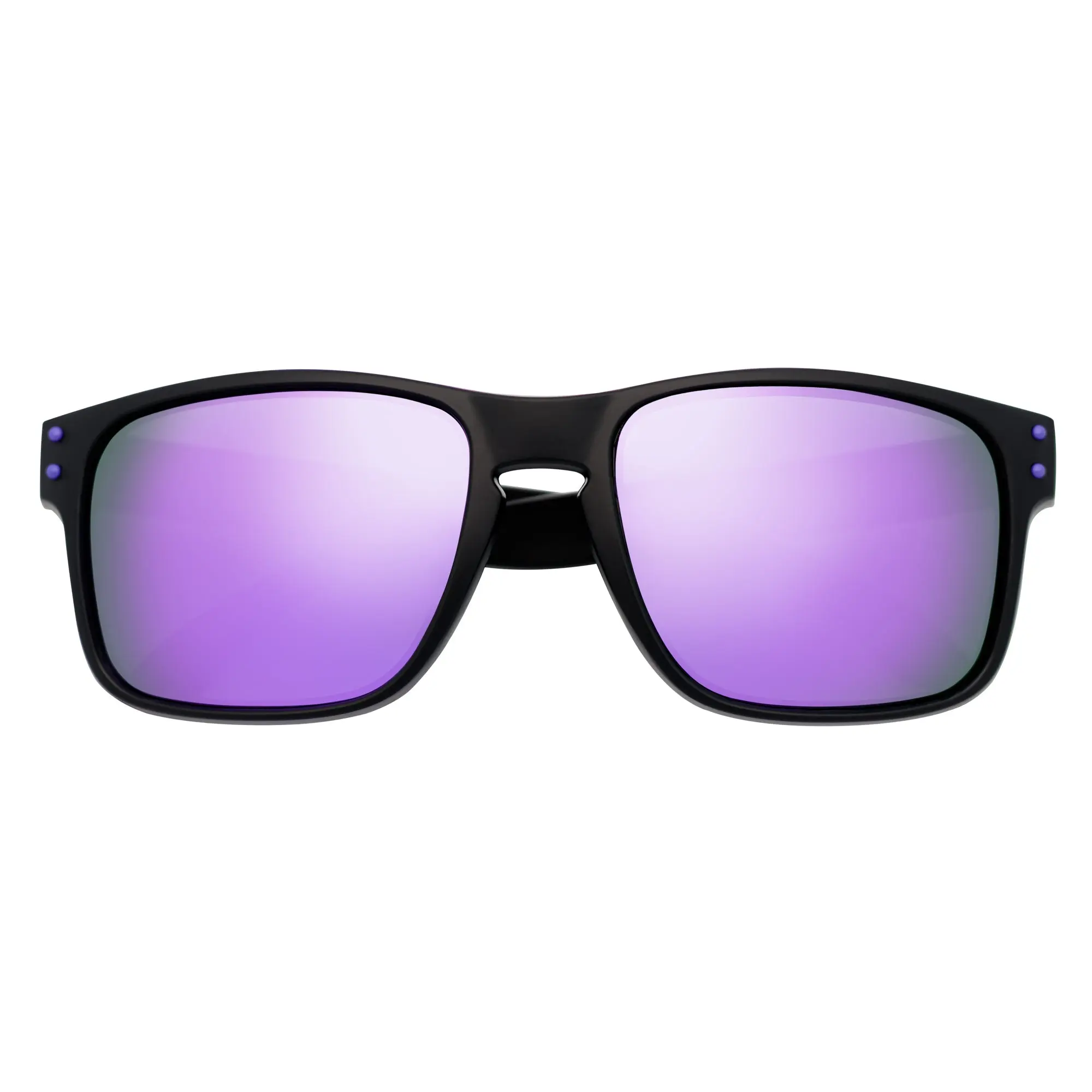 HALLBROOK Polarized Horn Rimmed Sunglasses - Matte Black, Purple Mirror, Fashionable Frames, High Quality, Outdoor Fashion, Trendy Sporty, Stylish Accessories, Fashionable Frames Sunglasses, High Quality Sunglasses