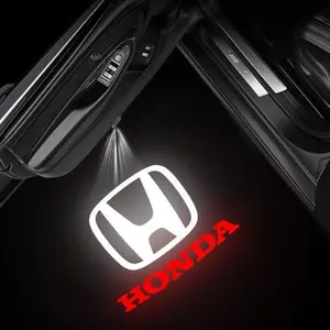 Honda sensor car door projection LED lights, 2-piece set, suitable for car logo illumination enhancement, carbon fiber texture, ABS shell, eco-friendly design