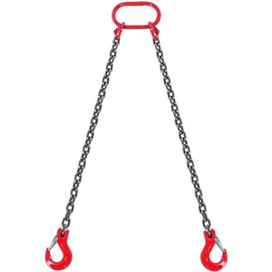 VEVOR Chain Sling, 5/16 inchx 5 ft Lifting Chains with Hooks, G80 Engine Chain Hoist Lifts, 6600 lbs/3 Ton Capacity Lifting Sling Chains for Engine Hoist, Engine Lift Chain with 2 Leg Grab Hooks