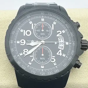 Invicta Specialty Chronograph Black Dial Black Ion-plated Men's Watch with Tachymeter and Chronograph Features Stainless Steel Wristwatch