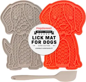 Lick Mat for Dogs, Ultra Suction Multi-Surface Stress Relief, Slow Feeding, Dog Training and Dog Enrichment Toys, Set of 2