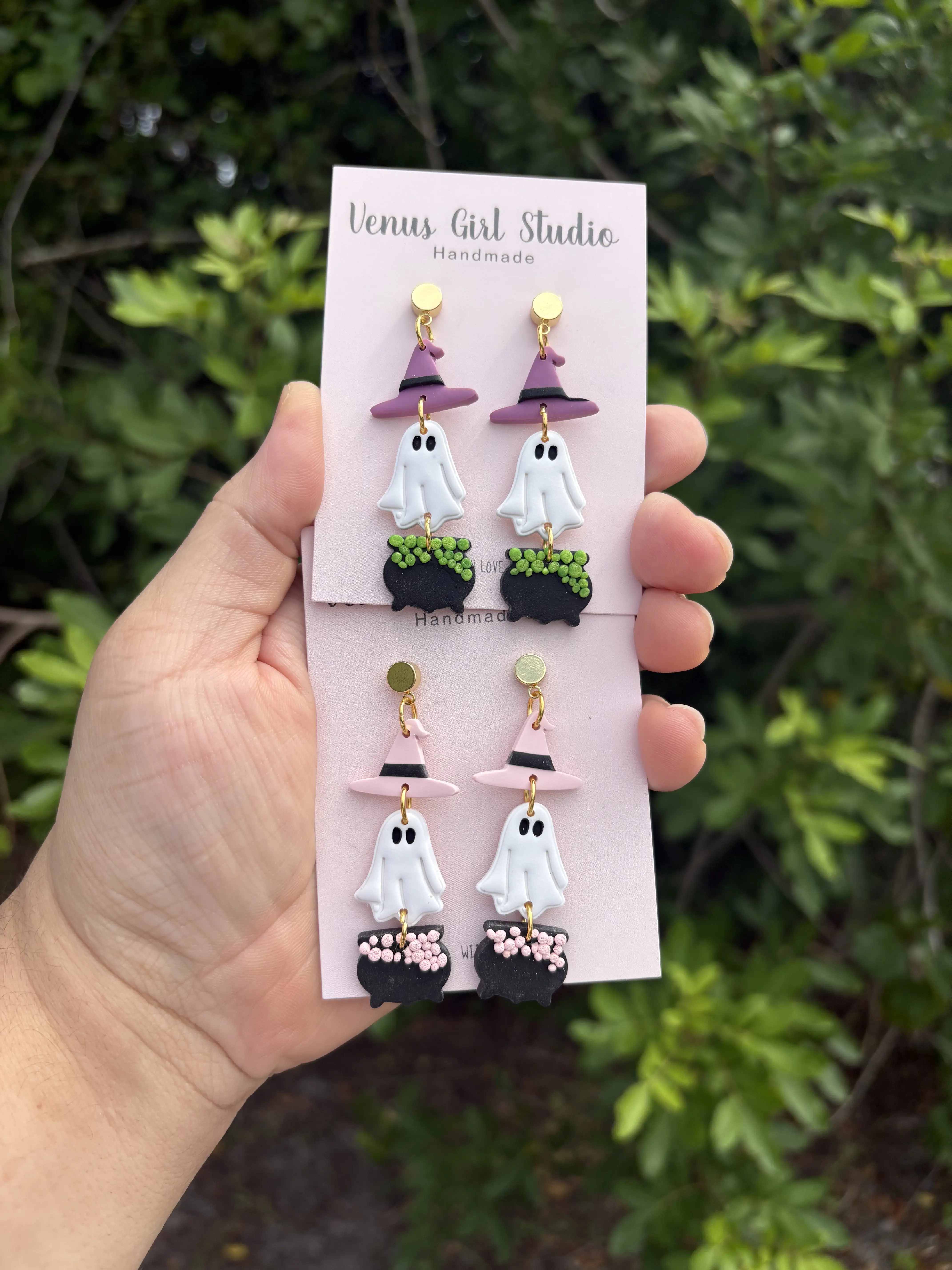 Witchy Ghost Trio Dangle Earrings