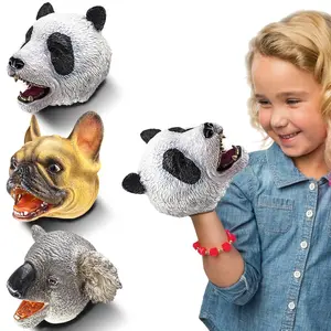 Animal Hand Puppet Toys, Soft Rubber Realistic Dolls, Panda, Bulldog, Koala, Kids Craft Toy, Birthday Gift, Christmas, New Year Surprise