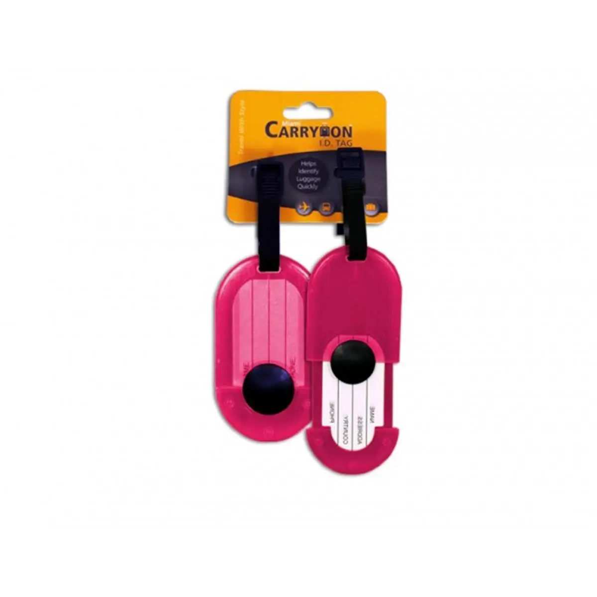 Naftali TLC340HP Water Resistant Ps Luggage Tags Hot Pink - 2 Pack