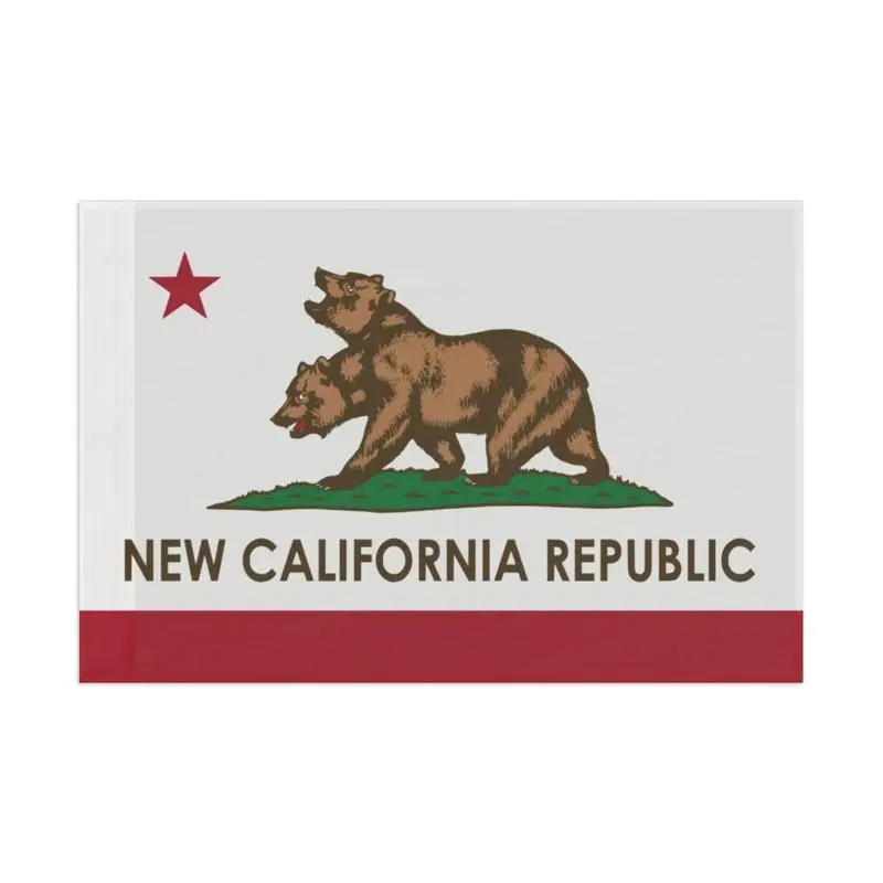 New California Republic Flag Fallout Flag Shelter Series Video Game Flag Two-Headed Bear Flag Home Decor 40x30inch Banner Hand Ornaments Wall Party High Quality
