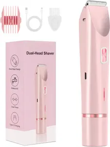 Bikini Trimmer for Women - 2-in-1 Electric Razors for Women, Waterproof Cordless Pubic Hair Shaver for Private Area & Body Hair, Gifts for Women