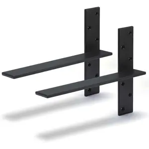 Free Hanging Countertop Support Bracket 14" Lx2.5 W 2 Pack  Floating Wall Bracket 3/8" Thick Heavy Duty Shelf Bracket for Floating Bars,Bench Seats,Vanities