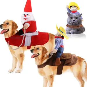 Big Dog Clothes Cat Pet Supplies Horse Riding Suit Santa Dog Clothes Funny Cat Halloween Transformation Suit