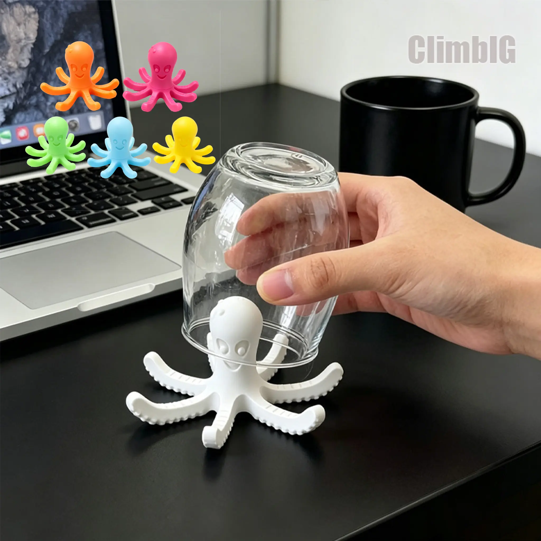 5PCS Octopus Bottle Drying Rack, Desktop Cup Drying Stand, Fast Air Dry Water Bottle Holder, Space Saving Kitchen Gadget, Countertop Organizer for Coffee Mugs, Glass Cups, Baby Bottles, Tumblers, Home Office Essentials