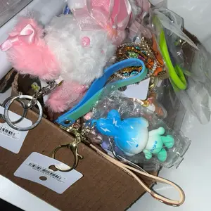 1 rumi Characters Keychains - Adorable Plush Bunny & Blue Rabbit Designs - Perfect for Bags & Keys - Fun & Unique Accessory
