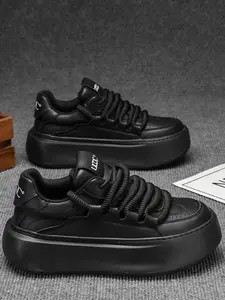 New Men's Thick Sole Height Increasing Comfortable Lightweight Versatile Shoes, Fashion Trendy Simple Sport Casual Sneakers, Low Top Trainer