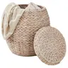 Best Choice Products Vintage Multipurpose Hyacinth Storage Organizer Tote Basket w/ Lid