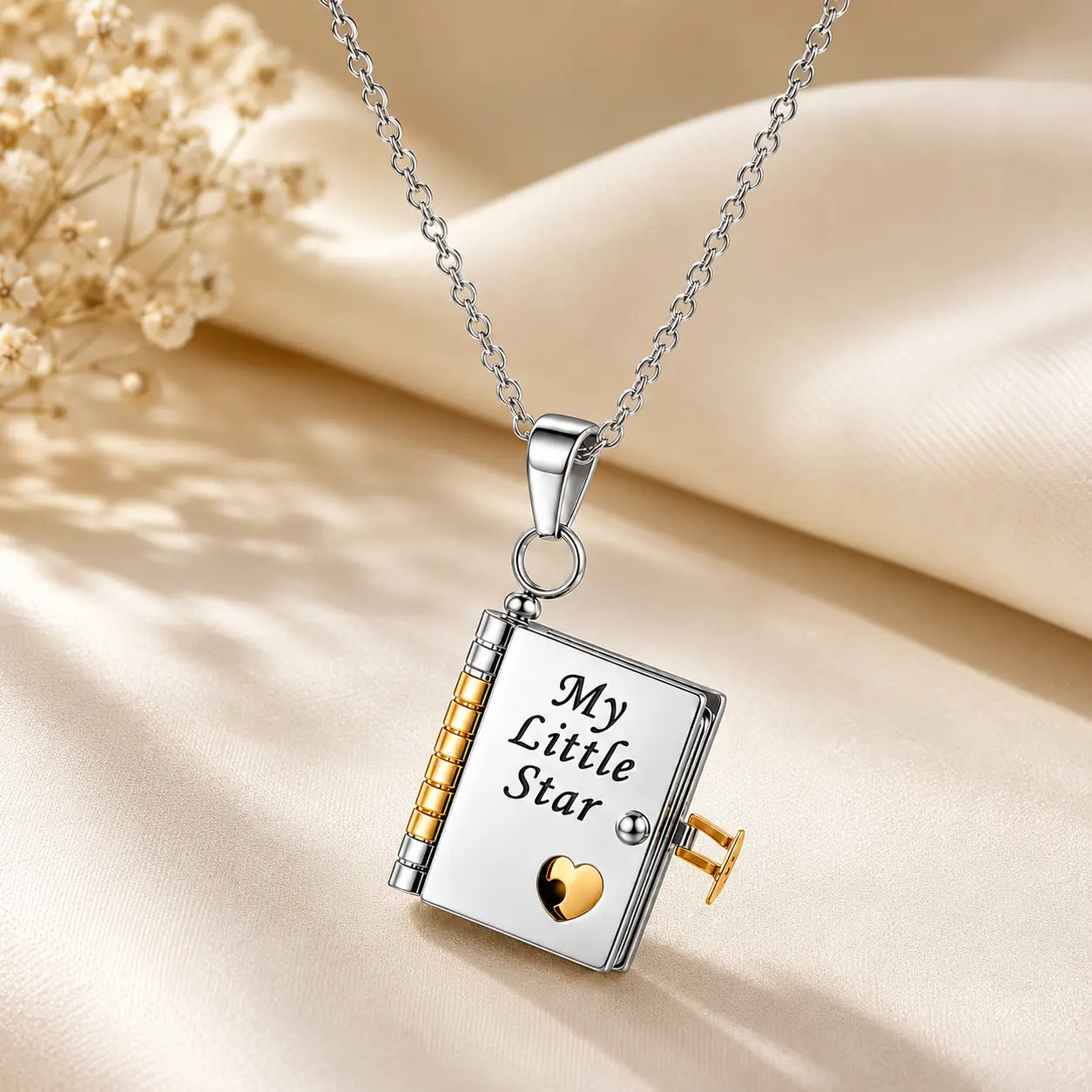 Sentimental My Little Star Book Locket Necklace For Daughter, Gift From Mom, Dainty Keepsake Graduation & Birthday Jewelry, Aesthetic Love Accessory For Women, Adjustable Necklace, Accessories For Women, Girl Accessories, Gifts For Her