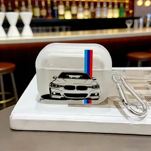 Blue Car Pattern Protective Case Cover for Apple AirPods 1/2/3/4/pro/pro2, Tpu Texture, Lightweight & Durable, Anti-Scratch, Shockproof