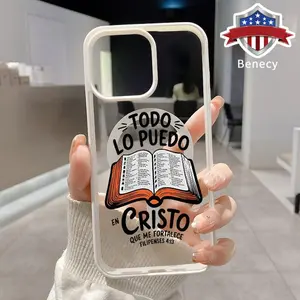 Bible Verse Aesthetic Christian Pattern Magnetic Phone Case Supports Wireless Charging for iPhone 15 16 14 Pro Max 13 12 11 XR XS Plus E Shockproof Non Slip Protection Silicone Transparent Acrylic Cover Cellphone Protective