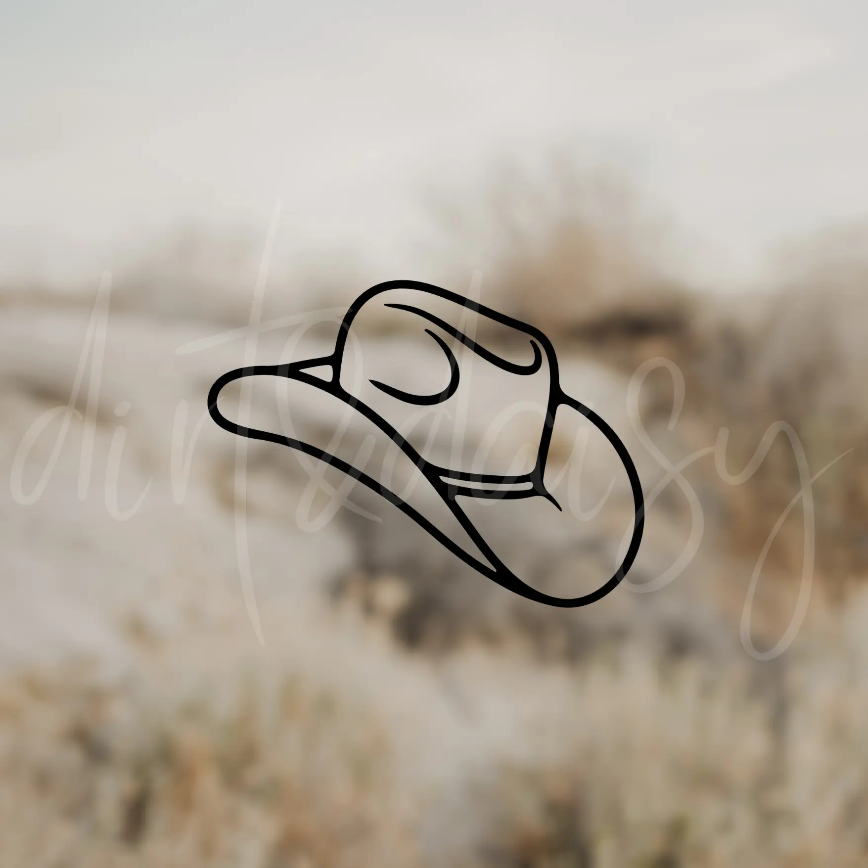 Cowboy Hat Decal, Gifts For Husband, Western Stickers, Adhesive Vinyl