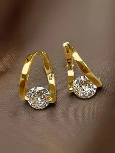Geometric Micro-Zircon Earrings, Korean Unique Hoop Ear Cuffs for Women, Elegant Versatile Statement Earrings, Fashion Jewelry, Trendy Jewellery Accessories