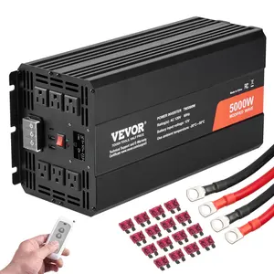 【Father's Day】VEVOR Modified Sine Wave Inverter,  Max. 5000W, DC 12V to AC 120V Power Inverter with 6 AC Outlets 2 USB Port 1 Type-C Port, LCD Display and Remote Controller for High Load Home Appliances