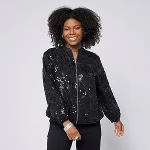 MarlaWynne WynneCollection Sequined Bomber Jacket MarlaWynne WynneCollection Sequined Bomber Jacket